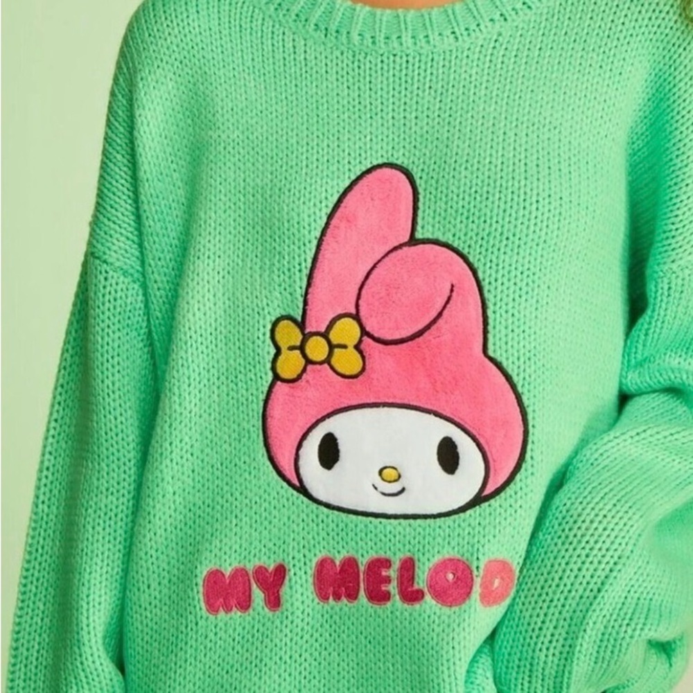 Hello Kitty & Friends “My Melody” x Forever 21 Knit Green Sweater size Small - Picture 2 of 14